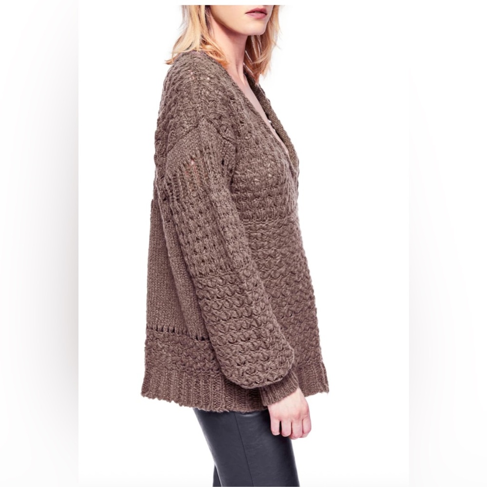 Free People Crashing Waves Pullover Sweater - Cocoa - M - Picture 4 of 9